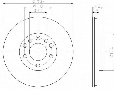 HELLA PAGID 8dd355106071 -  Тормозной диск
